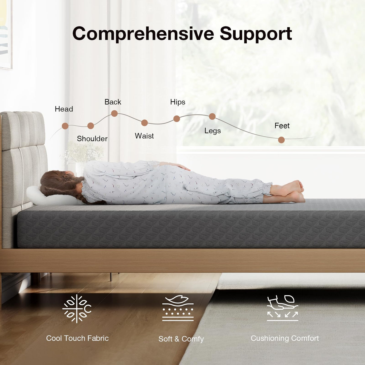 Novilla Full Size Mattress, 5 Inch Mattress Full Size Memory Foam with Gel-Infused & Airflow Wave-Cut Foam for Cool Touch & Pressure Relieving Mattresses in a Box CertiPUR-US Certified Novilla