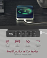 VASAGLE Electric Standing Desk with Drawers, 55.1 x 23.6 Inches, Sit Stand Desk with Power Outlet and LED Lights, Adjustable Height, Storage Shelf, 3 Memory Buttons, for Home Office, Ink Black VASAGLE