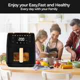 Panana 8QT Large Air Fryer Compact, 8 Preset Menus Airfryer, One-Touch Digital Control Presets, Touchscreen Display, Dishwasher Safe, Nonstick, Fit for Family (Black) Panana