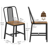 YATINEY Dining Chairs Set of 4, Wooden Kitchen Chairs, Farmhouse Dining Chairs with Back Support, for Living Room, Kitchen, Rustic Brown and Black CY01L4BRN1 YATINEY