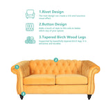 QHITTY Accent Sofa, Chesterfield Loveseat Modern Velvet Couch Upholstered Sofa with Tufted Back for Living Room Furniture (Mango) QHITTY