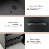 CHEFJOY 4-Tiers Bookcase, 74” Tall Book Shelf Craft Storage Cabinet with 2 Slide Drawers & 4 Open Shelves, Modern Wood Craft Book Shelf for Bedroom, Living Room (Black) CHEFJOY