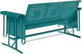 Crosley Furniture CO1023-TU Bates Retro Metal Outdoor Sofa Glider, Turquoise Gloss Crosley Furniture