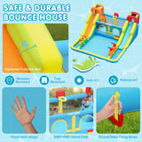 FINCOME Inflatable Bounce House for Kids, Water Bounce House with Double Slides Outdoor Indoor, Jumping Bouncy Castle with Air Blower for Park Backyard Party Birthday (with 750W Blower) FINCOME