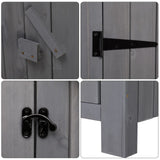 VINGLI Outdoor Wooden Storage Shed, Garden Shed Outside Tool Cabinet with Safety Latch, Patio Storage Organizer (Dark Grey) VINGLI