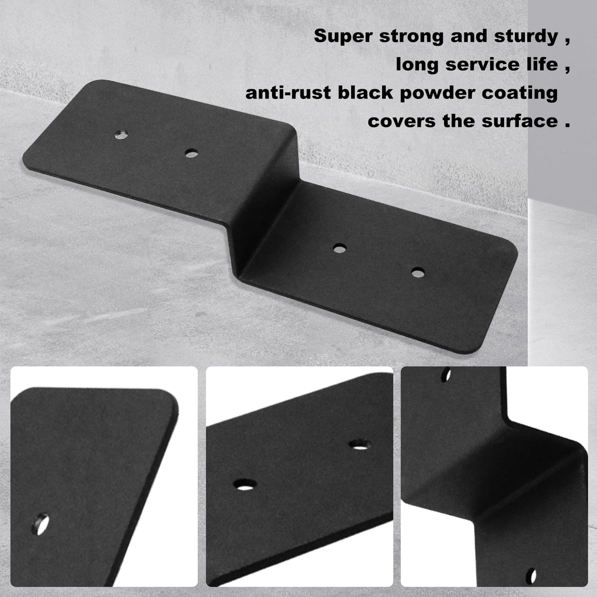 CNQLIS 4 Pieces Heavy Duty Steel Z Brackets 6 Inch Double Angle Channel Steel Profile Corner Brace, Cross Beam Support Post for Wood Shelf Fixing Timber Connector Pergola Bracket CNQLIS