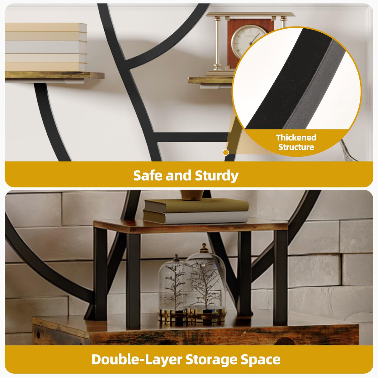 DWVO Tall Bookshelf with LED Light, Artistically Designed Tree Bookshelf with Cats Litter Box, 8-Tier Unique Bookshelves Corner Display Shelf for Home Office, Bedroom DWVO