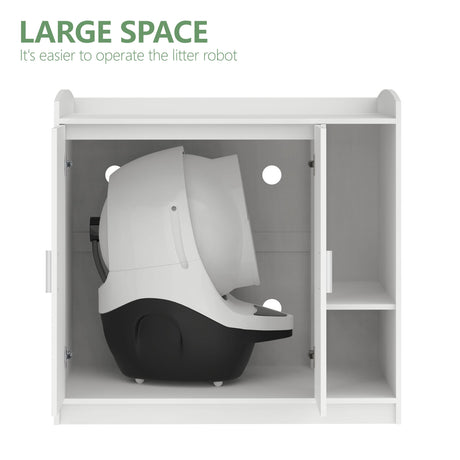 Amunrbrek Litter Robot Enclosure, Litter Robot Cabinet, Modern Automatic Litter Box Enclosure Cover for Litter Robot 3 & 4 (White, Front Entry) amunrbrek