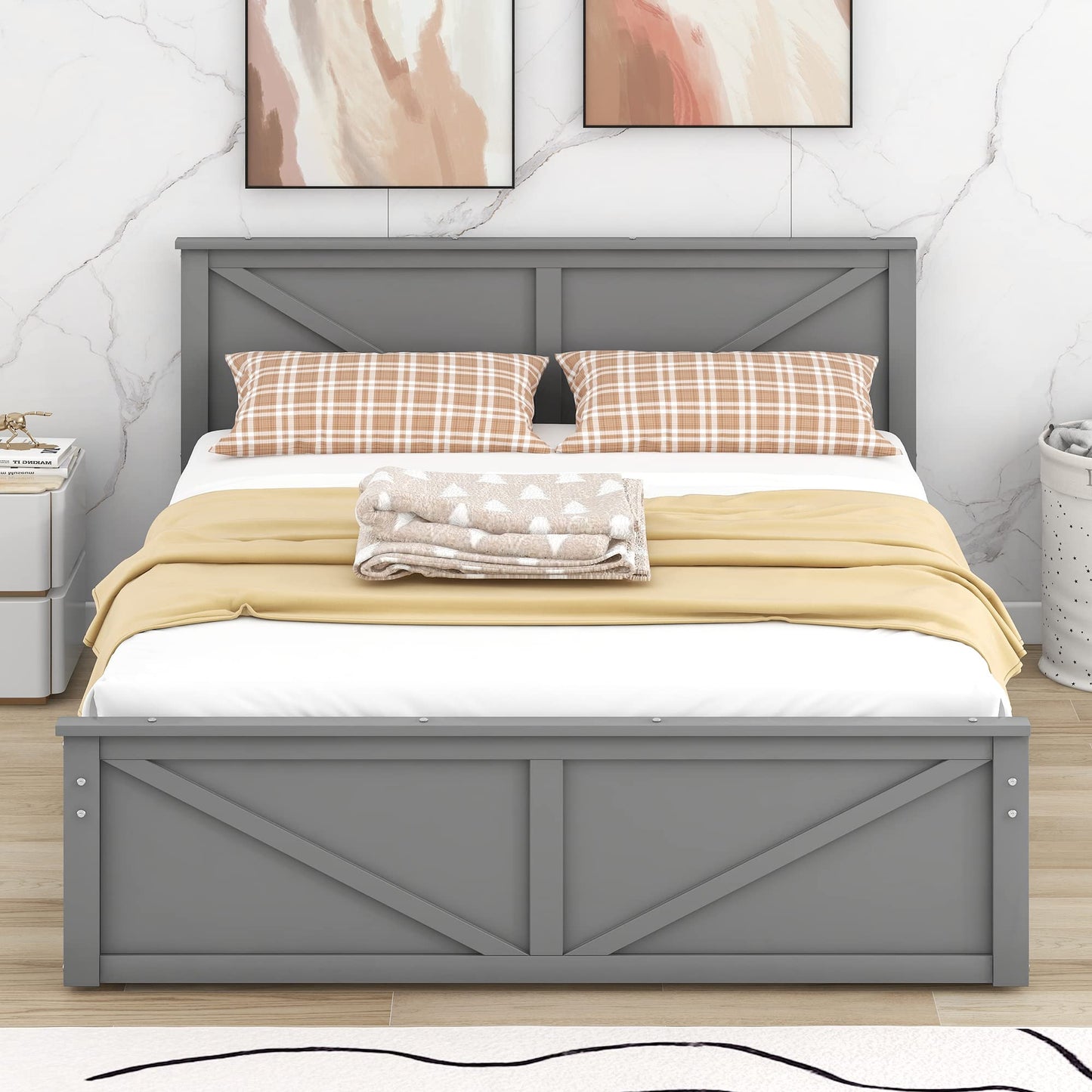 Queen Storage Bed with 4 Drawers and Headboard by Harper & Bright Designs - WoodArtSupply