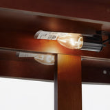 HRVEOCEI Curio Cabinet with Lighted, Display Cabinet with Glass Doors, Corner China Cabinet with Tempered Adjustable Glass Shelves & Carved Decoration(Cherry) HRVEOCEI