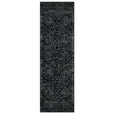 Wonnitar Moroccan Runner Rugs for Hallway 2'6"x8', Black Washable Boho Kitchen Non-Slip Rug Runner, Geometric Tribal Long Soft Bathroom Accent Area Rug for Entryway Laundry Bedroom (Black,2'6"x8') Wonnitar