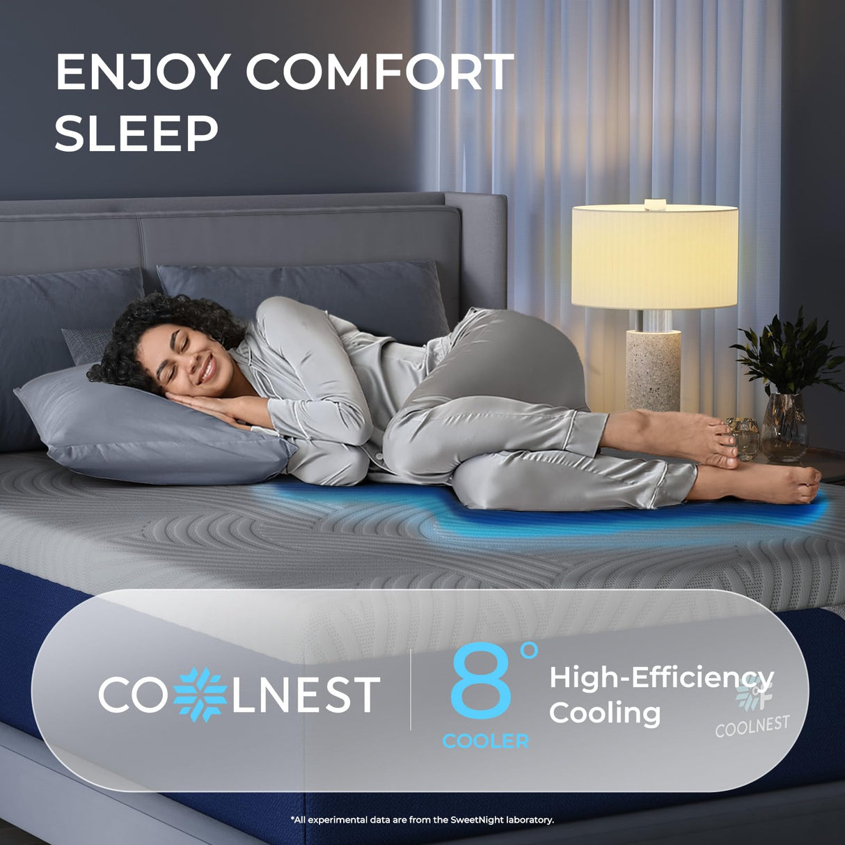 Sweetnight CoolNest 14 Inch Full Mattress, Cooling Memory Foam Mattress Full Size for Cool Night Sleep, 5-Zone Ergo Support for Pressure Relief, Medium, CertiPUR-US Certified Sweetnight
