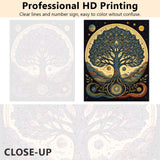 TUMOVO DIY Paint by Number Tree Paint by Numbers for Adults Abstract Moon Adult Paint by Numbers Kids on Canvas Wall Art Paint by Numbers for Adults Beginner 16x20 inch TUMOVO