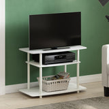 Furinno Turn-N-Tube No Tools 3-Tier TV Stands, White/White Furinno