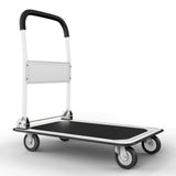 Upgraded Foldable Push Cart Dolly | 330 lbs. Capacity Moving Platform Hand Truck | Heavy Duty Space Saving Collapsible | Swivel Push Handle Flat Bed Wagon - White Lifetime Appliance Parts
