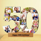Personalized 50th 60th 70th 80th Numbered Photo Collage Gift,Custom Any Number, Personalized 50th Birthday Photo Collage Gift, 50th Birthday Party CDON
