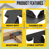 Lipshome 4Pcs Heavy Duty Pergola Brackets,Adjustable Pergola Brackets 4x4,Can be Fence Post Brackets for Metal Posts to Wood (4pcs 3-Way T Brackets) Lipshome