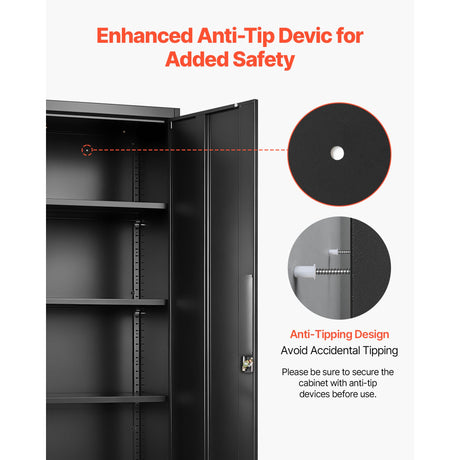 Metal Storage Cabinet, 68.9 in Lockable Steel Garage Cabinet HouseOfZazla