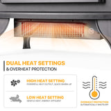 mollie 21-Inch Electric Fireplace Stove 1500W Portable Indoor Freestanding Fireplace Heater with Flame Effect and Adjustable Temperature, Overheating Protection (Black) mollie