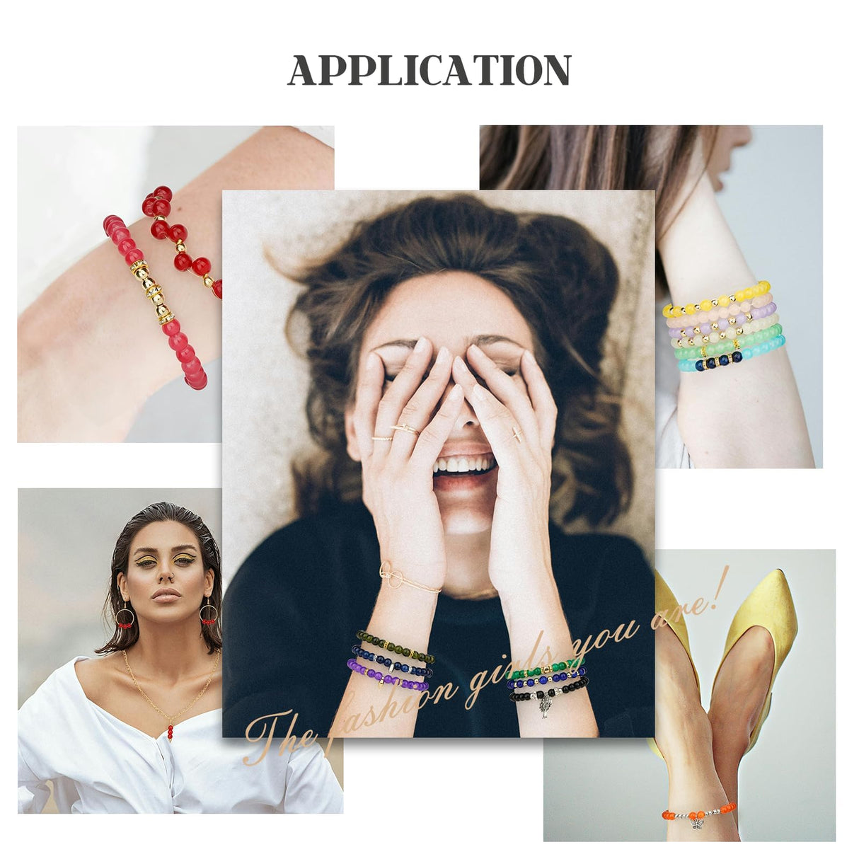 Sistenia 6mm Glass Beads Bracelet Making Kit 1400pcs, 24 Colors Crystal Beads for Jewelry Making Round Beads DIY Crafts with Spacer Beads Charms Accessories Sistenia