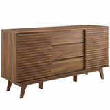 Modway Render 63" Mid-Century Modern Sideboard Buffet Table or TV Stand in Walnut Modway