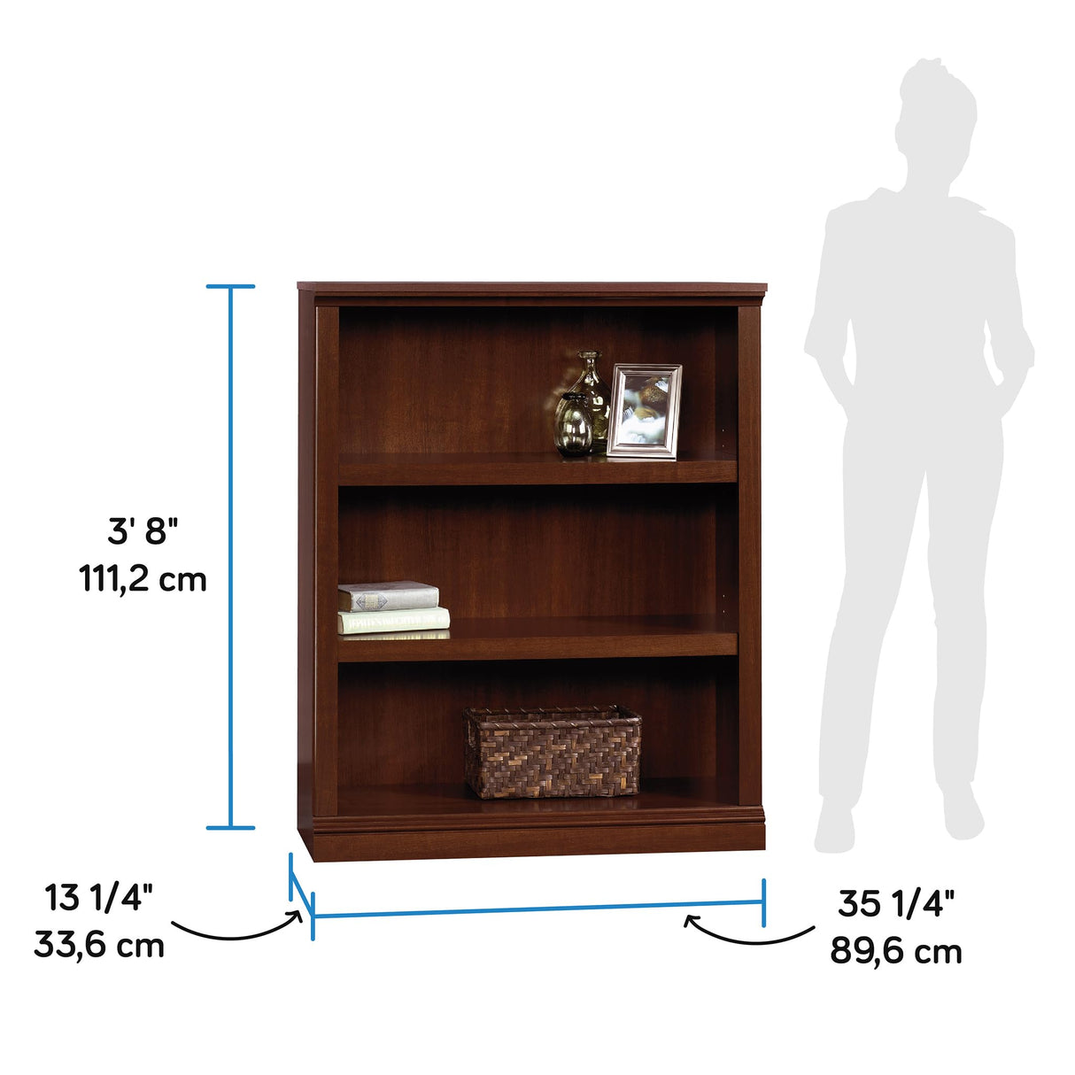 Sauder Miscellaneous Storage 3-Shelf Bookcase/ Book shelf, Select Cherry finish Sauder