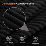 COMAX Convertible Sofa Bed, Folding Floor Couch Corduroy Fold Out Couch Bed Futon Sleeper Mattress with Pillows, Boneless Sofa Comfy Lounge Loveseat for Living Room Bedroom, Black COMAX