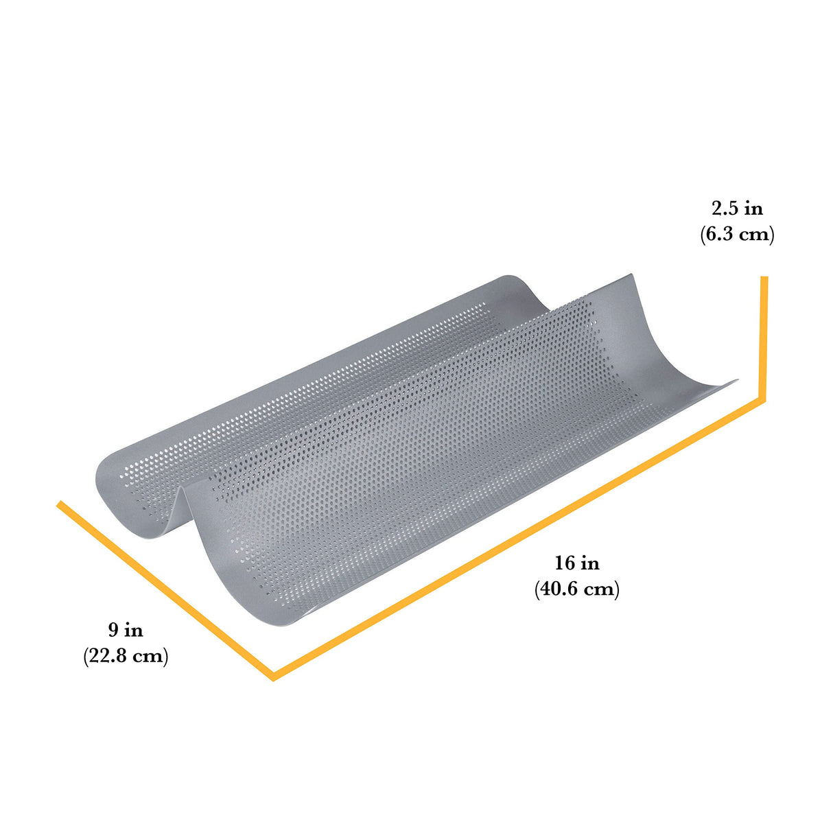 Chicago Metallic Commercial II Non-Stick Perforated French Bread Pan, Perfect for creating a crisp, golden-brown crust, Chicago Metallic