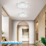Crystal Chandeliers Flush Mount LED Ceiling Light Fixture, 5000K Daylight White Super Bright 1980LM 11-Inch Non-Dimmable Farmhouse Kitchen Light Modern Ceiling Lamp for Bedroom Bathroom Nursery Brightever