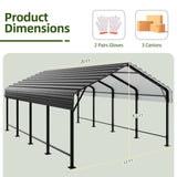 Shintenchi 12x20 FT Metal Carport, Enhanced Base Oversized Garage Carports,Outdoor Galvanized Shelter,Heavy Duty Carport Canopy with Steel Roof and Frame, for Car, Boats and Tractors Shintenchi