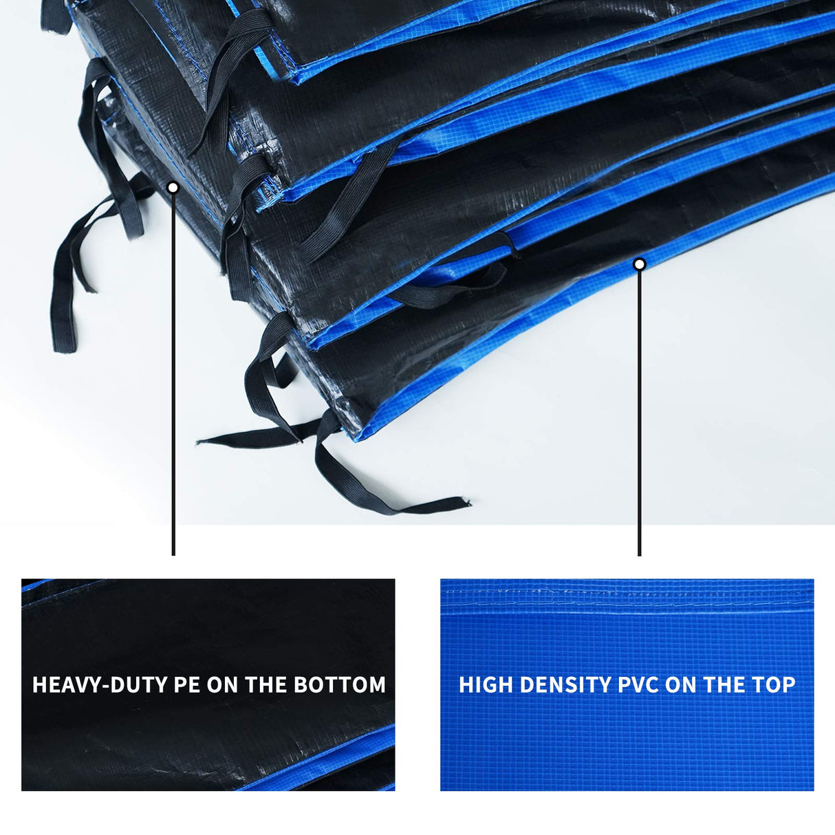 ACWARM HOME 12FT Trampoline Safety Pad Replacement Round Spring Protection Cover, Fits 12ft Frames, Water-Resistant Trampoline Accessories, No Holes for Poles (Blue, 12ft) ACWARM HOME