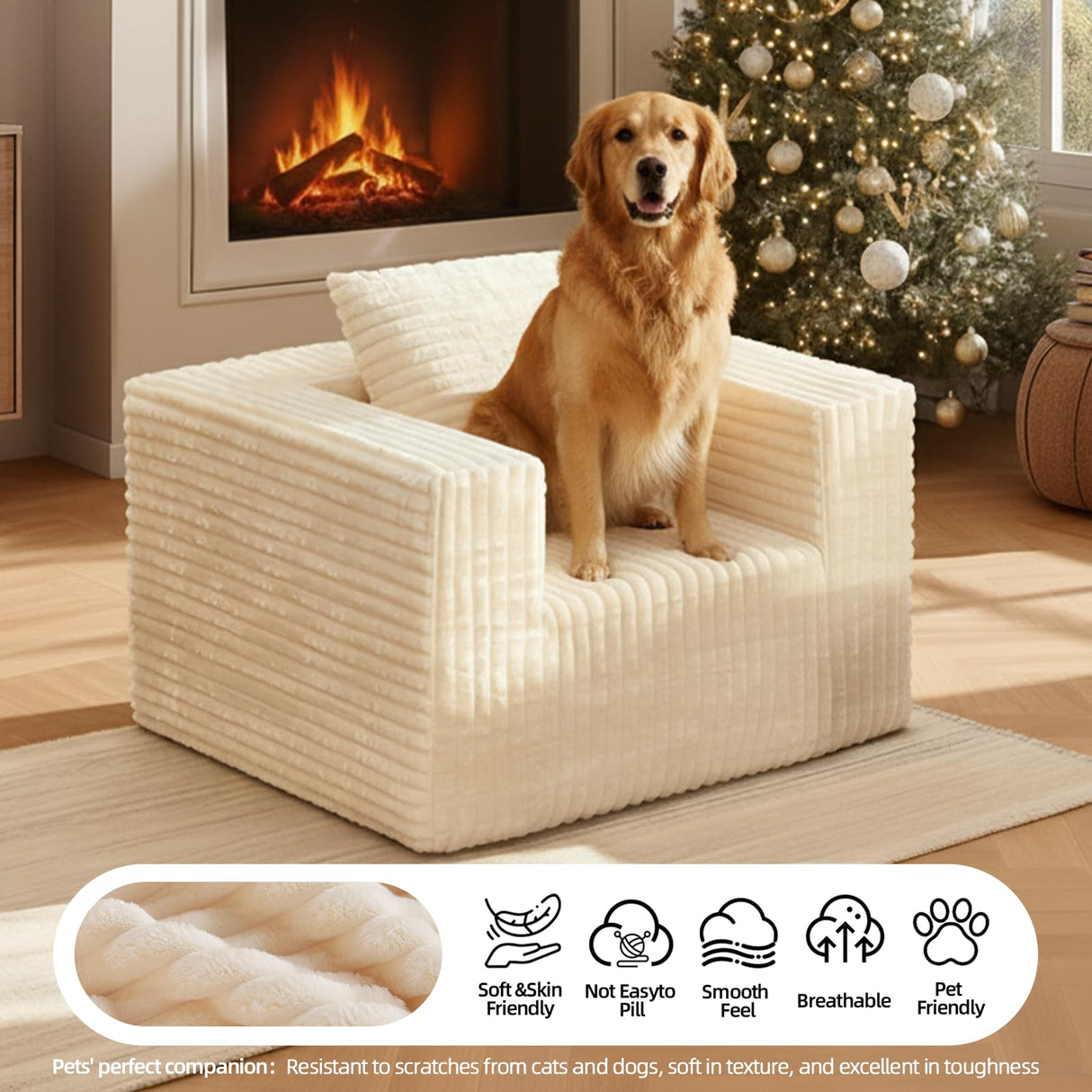Single Cloud Sofa, Giant Bean Bag Chair with High Backrest & Wider Armrest, Foam Boneless Couch for Small Spaces, Comfy Furry Sofas with Pillows for Living Room, Bedroom, Apartment, Dorm, Office Sonovafurn