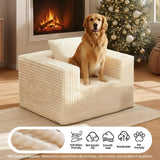 Single Cloud Sofa, Giant Bean Bag Chair with High Backrest & Wider Armrest, Foam Boneless Couch for Small Spaces, Comfy Furry Sofas with Pillows for Living Room, Bedroom, Apartment, Dorm, Office Sonovafurn