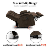 MCombo 57.8" Zero Gravity Power Loveseat Recliner with Heat and Vibration Massage, Reclining Loveseat Sofa with USB Ports, Cup Holders for Living Room, Fabric 6035SET (Brown) MCombo