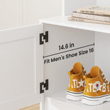 MHOM White Hall Tree with Storage Bench, 65" Tall Entryway Bench with Shoe Storage, Coat Rack and Top Shelf, Freestanding Wooden Hall Tree with Bench for Entryway, and Hallway MHOM