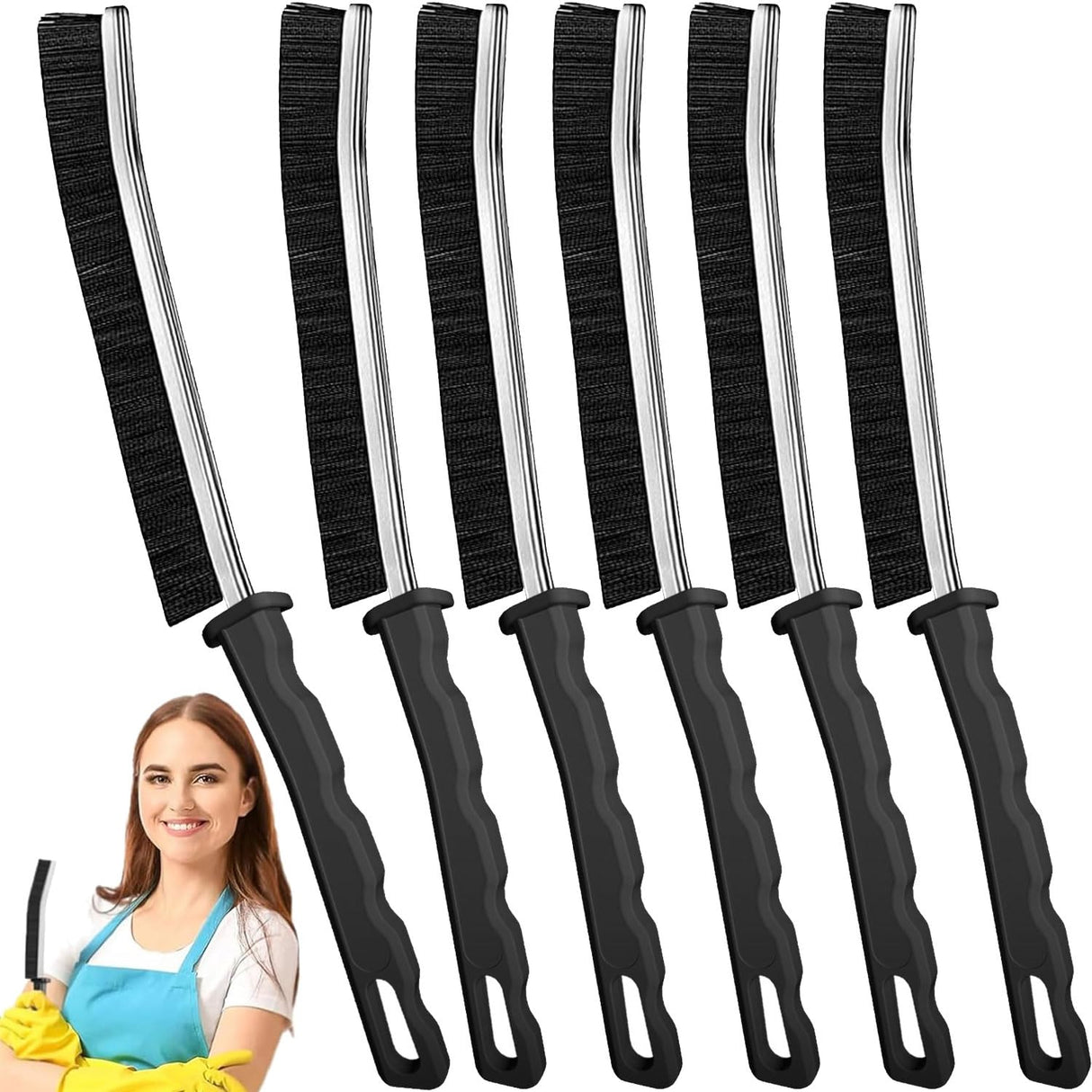 Crevice Cleaning Brush,New Multifunctional Cleaning Brush Tool, Bathroom Gap Brush, Home, Kitchen, Bathroom, Window, Vehicle, Faucets, Toilet,6Pcs AUDELN