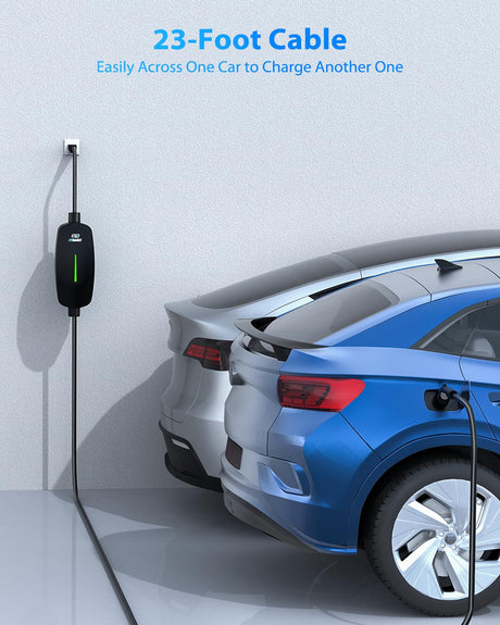 EVDANCE Level 1&2 EV Charger, Electric Vehicle Portable Charger with 25FT Cable, Home EV Charging Station for J1772 Electric Cars, 16Amp 110V-240V, NEMA 6-20 & NEMA 5-15 Plug EVDANCE
