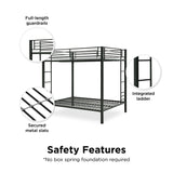 DHP Full Kids Metal Bunk Bed, Black DHP