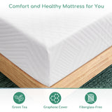 Airdown Twin Mattress, 10 Inch Memory Foam Mattress in a Box, Medium Firm Green Tea Twin Size Mattress for Cool Sleep & Pressure Relief, CertiPUR-US Certified, Made in USA (Air-10EGO-T) Airdown