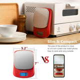 NUTRI FIT Ultra Slim Food Scale Digital Kitchen 1g Increment Measure in lb oz ml High Precision Weight in Grams and oz for Coffee Making, Meal Prep - Red/Stainless Steel NUTRI FIT