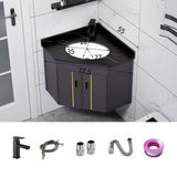Small Corner Bathroom Cabinet Vanity With Sink Floating Vanity Bathroom Narrow Depth Vanities Lavamanos de Baño Modernos with Top,Hot & Cold Faucet Combo,Storage Space,for Small Space Black/White/Grey JOSIAHCQ