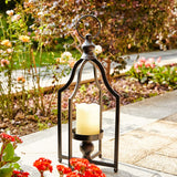 Glitzhome 16.5" H Modern Farmhouse Black Metal Lantern Decorative Hanging Candle Lanterns (Small) Glitzhome