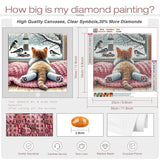 Sanjee Cat Diamond Art Kits for Adults, Diamond Painting Kits for Beginner, 5D DIY Round Full Drill Gem Art Crafts for Home Wall Decor Gift, 12x12inch Sanjee