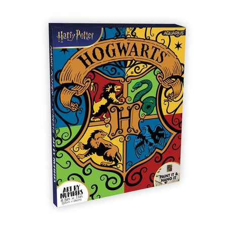 AQUARIUS Harry Potter Crests Art by Numbers Mini - 8.5 x 11 in - Harry Potter Themed Paint by Number for Adults & Kids - DIY Color by Number Paint Kit for Beginner - Officially Licensed AQUARIUS