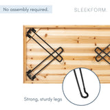 Sleekform Folding Wooden Coffee Table - Collapsible 20x40 Light Wood Mini Desk - Lightweight Foldable Coffee Tables for Small Spaces - Fold Up Hairpin Legs - Birch Wood Finish Sleekform