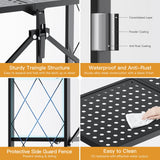 HealSmart Heavy Duty 4-Tier Foldable Metal Rack, 14.96" D x 27.95" W x 49.61" H Storage Shelving Unit 1000 lbs with Wheels Moving Easily Organizer Shelves Great for Garage Kitchen, Black HealSmart