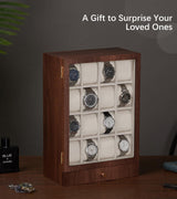 Homde Watch Box Wooden Display: Large Wood Storage for Men's Nightstand - Timeless Home Organizer (L Size) Homde