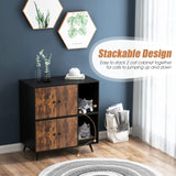 PETSITE Litter Box Enclosure, Wooden Hidden Litter Box Furniture with Cabinet & Scratching Pad, Stackable Cat Washroom Pet House End Table PETSITE