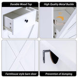 Zvyteay 13 Gallons Tilt Out Trash Can Cabinet, Wooden Trash Cabinet with 2 Drawers, Free Standing Kichen Waste Bin Recycling Cabinet Pet Proof Hidden Trash Cabinet for Kitchen (White) Zvyteay