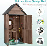 Sheds Outdoor Storage,Garden Shed with Metal Frame Structure and Adjustable Shelves,Large Capacity Storage Tool Cabinet Box for Backyard Garden Patio Lawn (Dark Brown) Suumerpety